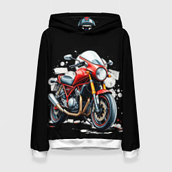 Толстовка-худи женская Red Moto, цвет: 3D-белый