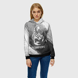 Толстовка-худи женская Scorpions - grey gradient, цвет: 3D-черный — фото 2