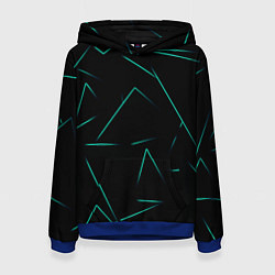 Толстовка-худи женская Color turquoise line, цвет: 3D-синий
