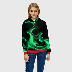 Толстовка-худи женская Color green smoke, цвет: 3D-красный — фото 2