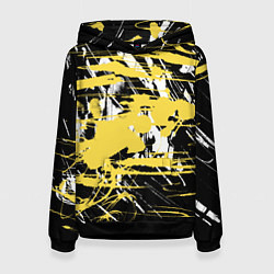 Женская толстовка Желтая краска на черном