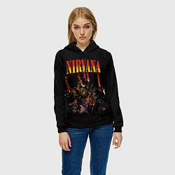 Толстовка-худи женская Nirvana unplugget, цвет: 3D-черный — фото 2