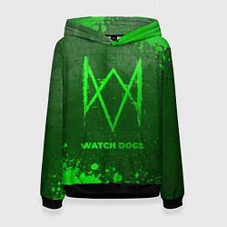Толстовка-худи женская Watch Dogs - green gradient, цвет: 3D-черный