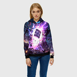 Толстовка-худи женская Магический куб, цвет: 3D-черный — фото 2