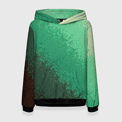 Толстовка-худи женская Градиент текстурный зелёный, цвет: 3D-черный