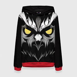 Толстовка-худи женская Взгляд филина, цвет: 3D-красный