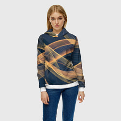 Толстовка-худи женская Световые волны, цвет: 3D-белый — фото 2