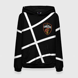 Толстовка-худи женская Кливленд Кавальерс текстура мяча, цвет: 3D-черный