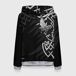 Толстовка-худи женская Верные спутники Одина, цвет: 3D-меланж
