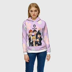 Толстовка-худи женская Astro anime, цвет: 3D-белый — фото 2