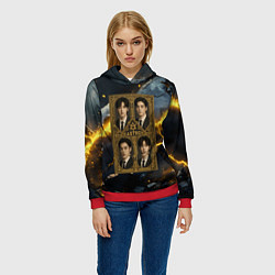 Толстовка-худи женская Astro в золотой рамке, цвет: 3D-красный — фото 2