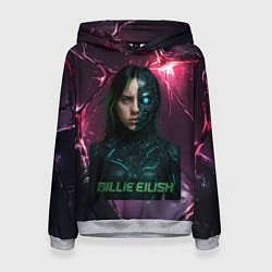 Толстовка-худи женская Билли Айлиш в стиле киберпанк, цвет: 3D-меланж