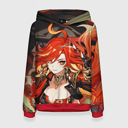 Толстовка-худи женская Mavuika Genshin Impact, цвет: 3D-красный