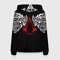 Толстовка-худи женская Силуэт ворона - Aссасинс Крид, цвет: 3D-черный