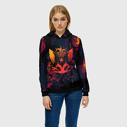 Толстовка-худи женская Магический лисёнок, цвет: 3D-черный — фото 2