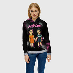 Толстовка-худи женская Squid game 3 season, цвет: 3D-меланж — фото 2