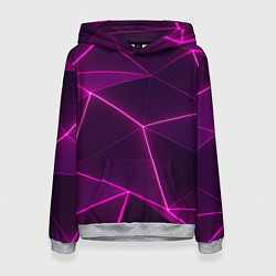 Толстовка-худи женская Плиты с фиолетовыми гранями, цвет: 3D-меланж