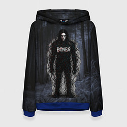 Толстовка-худи женская Bones в стиле ужасов, цвет: 3D-синий