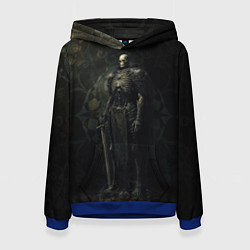 Толстовка-худи женская Командир скелетов, цвет: 3D-синий