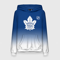 Толстовка-худи женская Торонто Мейпл Лифс - синий градиент, цвет: 3D-белый