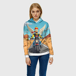 Толстовка-худи женская Летящий в даль Гомер - Ария, цвет: 3D-белый — фото 2