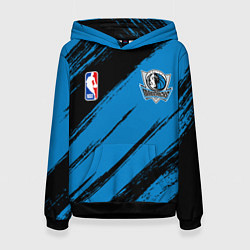 Толстовка-худи женская Даллас Маверикс - черно синий, цвет: 3D-черный