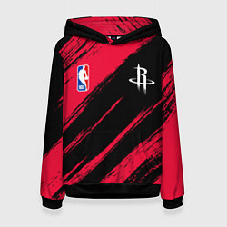 Толстовка-худи женская Хьюстон Рокетс - цвета команды, цвет: 3D-черный