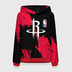 Толстовка-худи женская Хьюстон Рокетс - брызги краски, цвет: 3D-красный