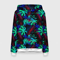 Толстовка-худи женская Palm neon, цвет: 3D-белый