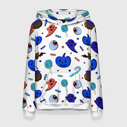Толстовка-худи женская Halloween white, цвет: 3D-белый