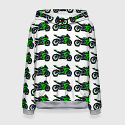 Женская толстовка Motorbike green