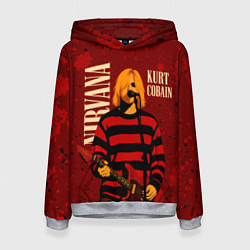 Толстовка-худи женская Нирвана, гранж из 90-х, цвет: 3D-меланж