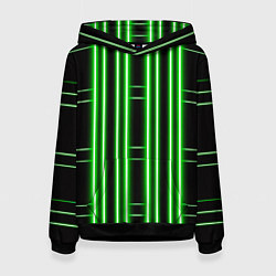 Толстовка-худи женская Neon green, цвет: 3D-черный