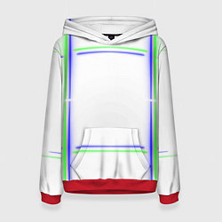 Женская толстовка Neon white green light blue