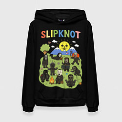 Толстовка-худи женская Slipknot, мультяшный стиль, цвет: 3D-черный
