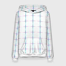 Толстовка-худи женская Color white blue stripes, цвет: 3D-белый
