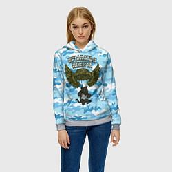 Толстовка-худи женская Крылатая пехота - пантера, цвет: 3D-меланж — фото 2
