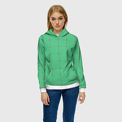 Толстовка-худи женская Color green stripes, цвет: 3D-белый — фото 2
