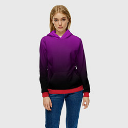 Толстовка-худи женская Purple gradient, цвет: 3D-красный — фото 2