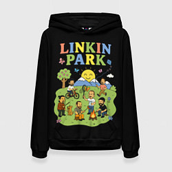 Толстовка-худи женская Linkin Park, мультяшный стиль, цвет: 3D-черный