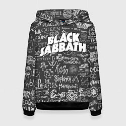 Толстовка-худи женская Black Sabbath pattern, цвет: 3D-черный