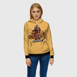 Толстовка-худи женская Пиглины майнкрафт, цвет: 3D-черный — фото 2