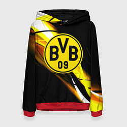 Толстовка-худи женская Borussia спортивная геометрия, цвет: 3D-красный