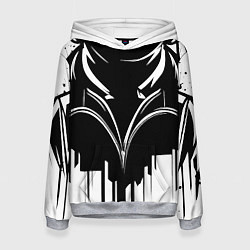 Толстовка-худи женская Авиатор черный, цвет: 3D-меланж