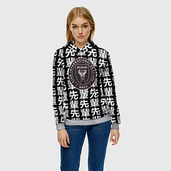 Толстовка-худи женская Inter japan black, цвет: 3D-меланж — фото 2