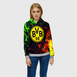 Толстовка-худи женская Borussia flame toxic, цвет: 3D-меланж — фото 2