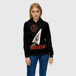 Толстовка-худи женская Меч Берсерка, цвет: 3D-черный — фото 2