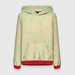 Толстовка-худи женская Color beige turquoise, цвет: 3D-красный