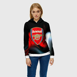 Толстовка-худи женская Арсенал абстракция аолна, цвет: 3D-белый — фото 2