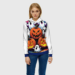 Толстовка-худи женская Happy Halloween 25, цвет: 3D-синий — фото 2